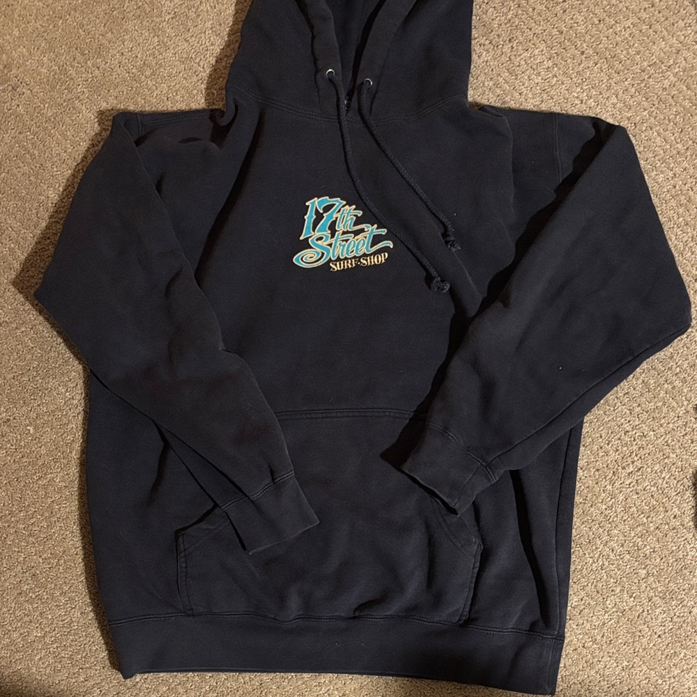 Men's Navy Blue 17th Street Surf Shop Hoodie SZ M